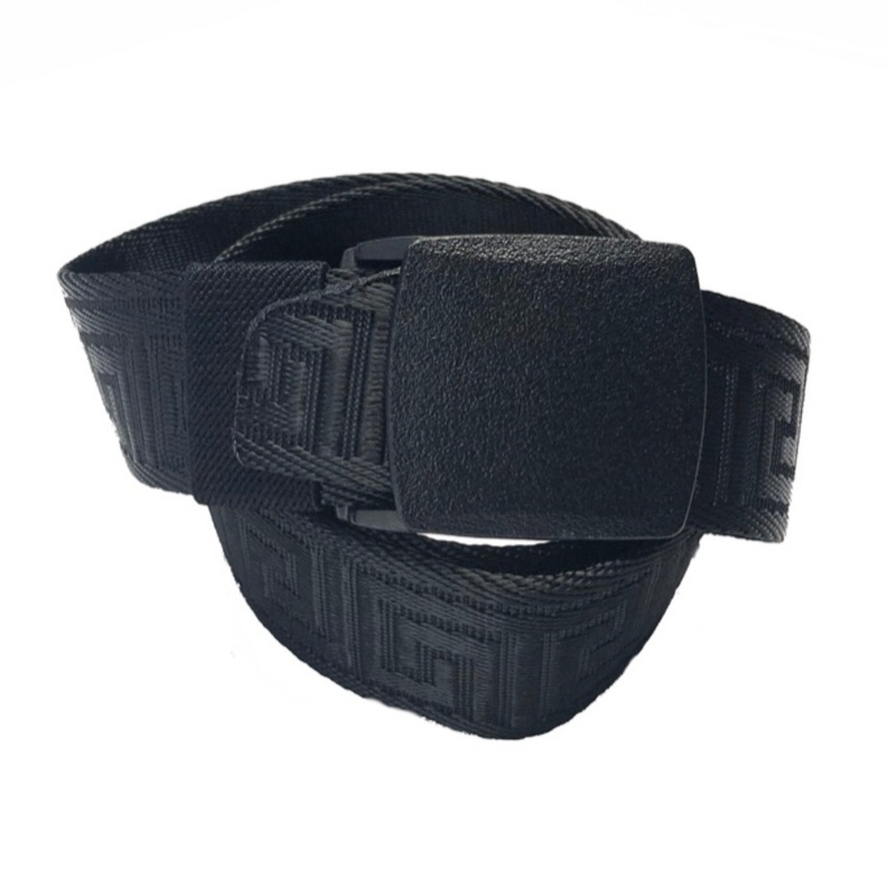 Greek Key Pattern Fabric Belt with Plastic Buckle

Color: Black